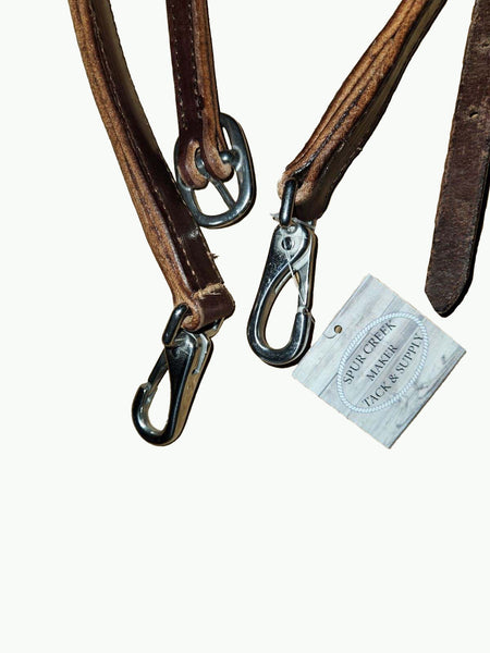 WH201-2_Draft Headstall Draft Size Chocolate Leather 1 Inch Wide