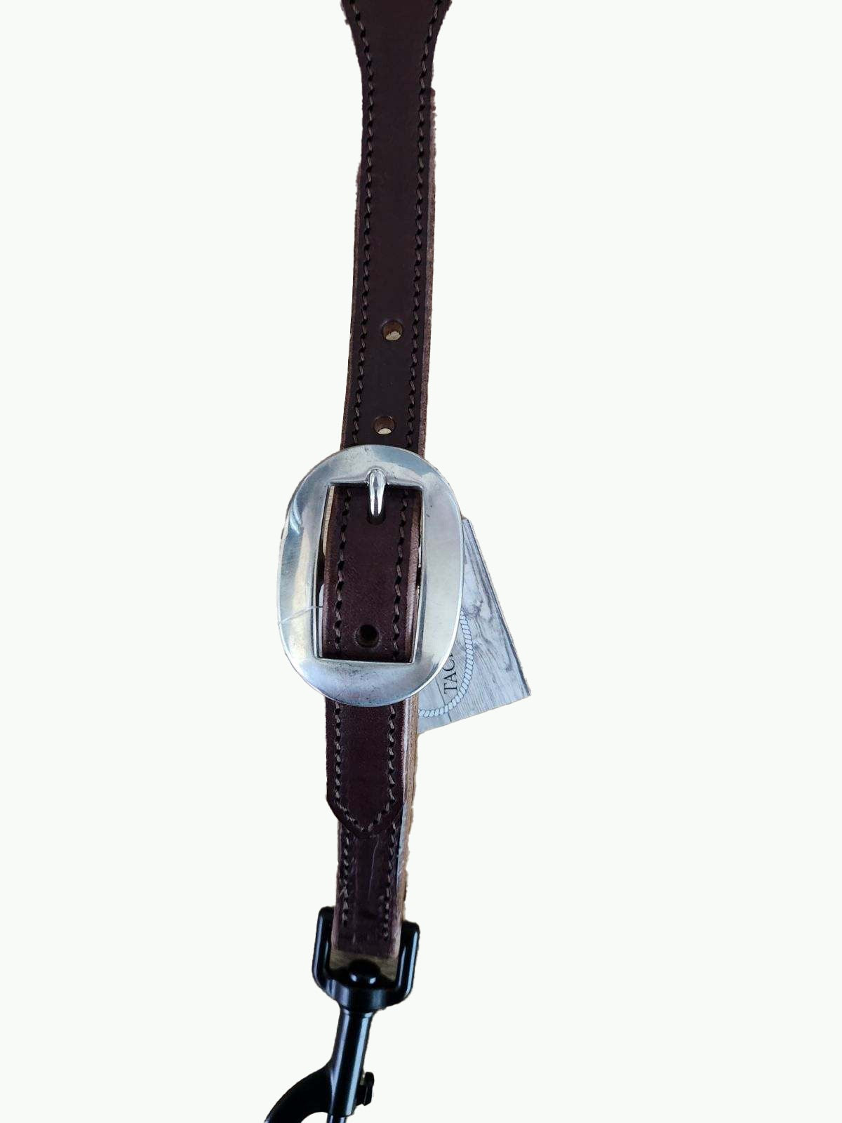 MI276-2_Chocolate Leather Wither Strap With Stainless Steel Cart Buckle