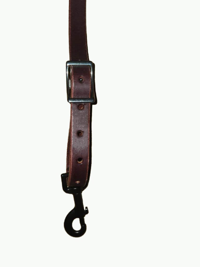 BC220-2_Breast Collar Oval Floral Buckle With Copper Accents on Basket Stamp Chestnut Leather