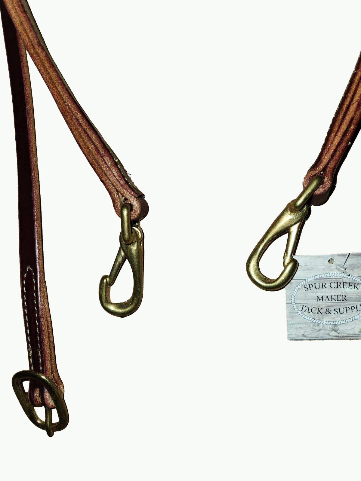 WH202-1_Draft Headstall Draft Size Chestnut 1 Inch Wide Leather With Brass Cart Buckle and Brass Quick Change Snaps