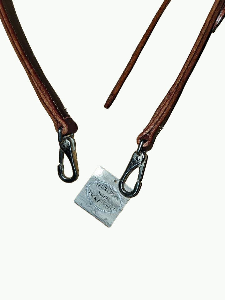 WH201-1_Draft Headstall Draft Size Chestnut Leather 1 Inch Wide Leather With Stainless Steel Cart Buckle and Stainless Quick Change Snap