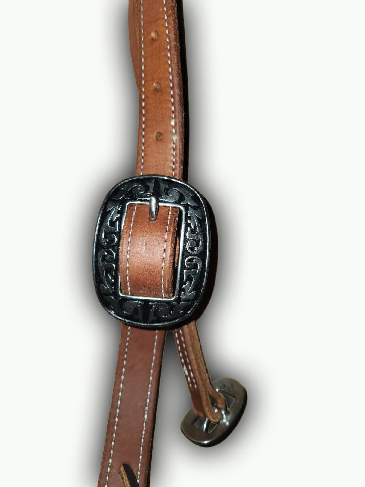 BB021_Brow Band Headstall 1 Inch Wide Harness Dipped Leather with JW Buckle