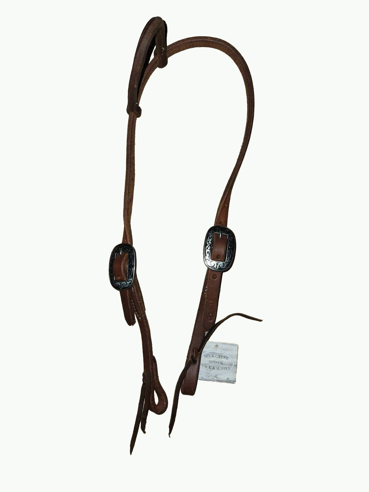 DB065_Double Buckle One Ear Headstalls Dipped Harness Leather with JW Buckles