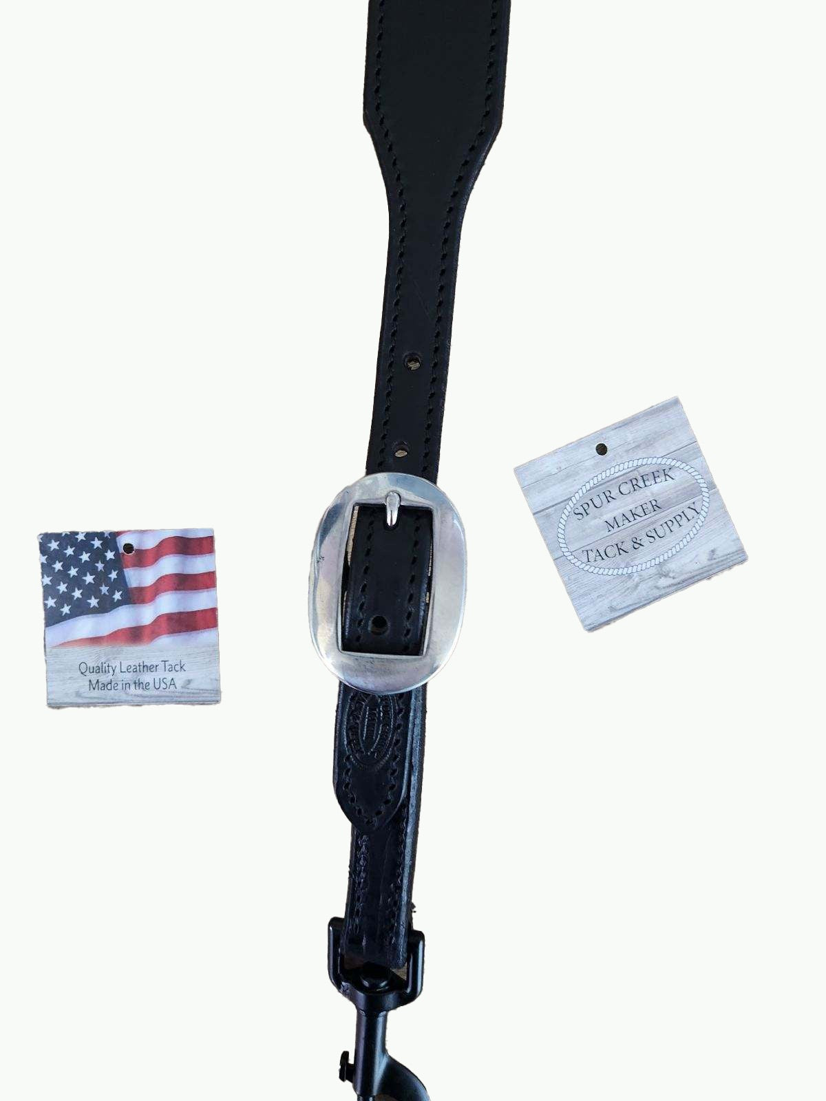 MI276-4_Black Leather Wither Strap With Stainless Steel Cart Buckle