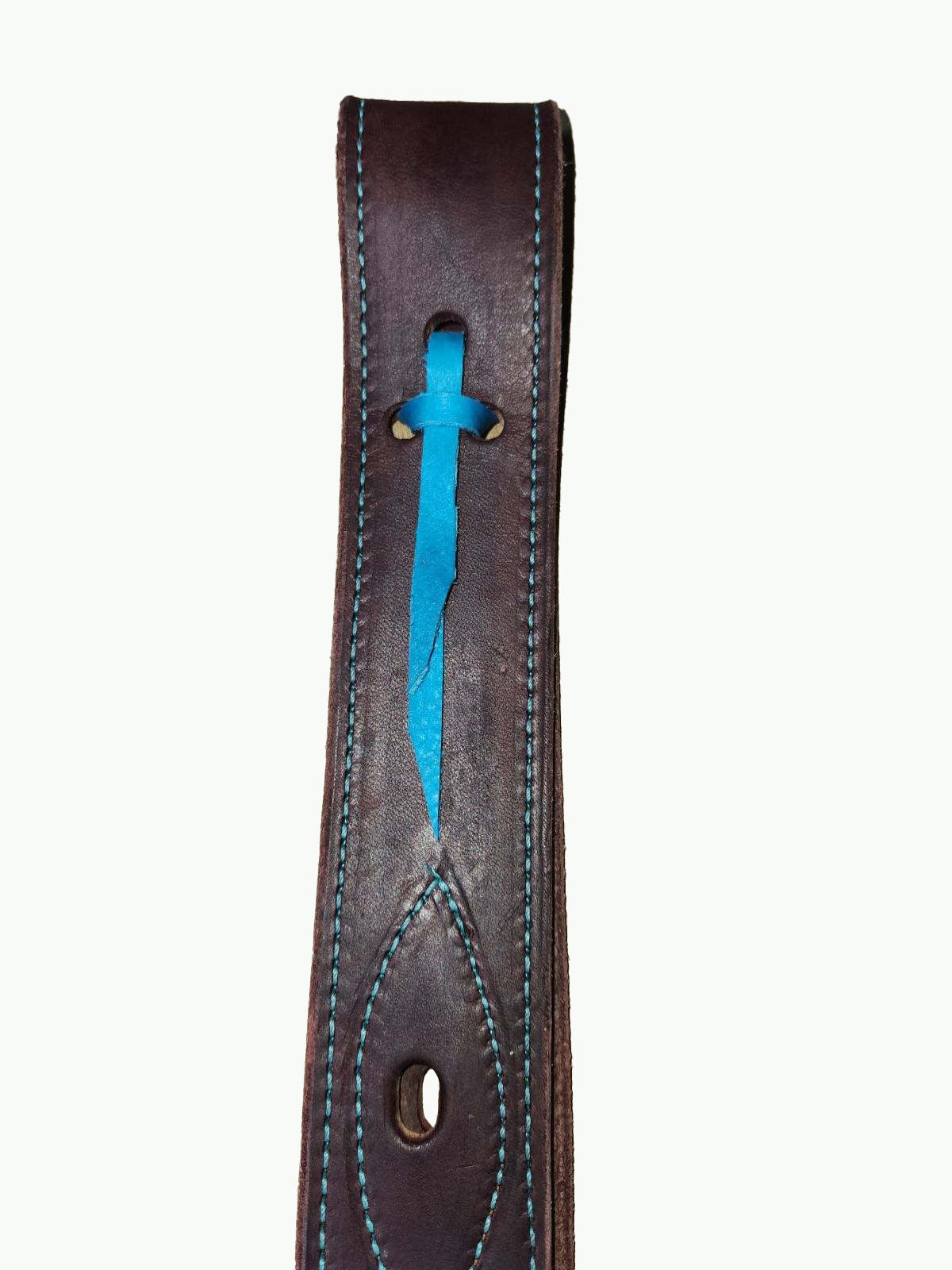 MI280-2_Heavy Duty Horse Size Off Billet With Teal Stitching