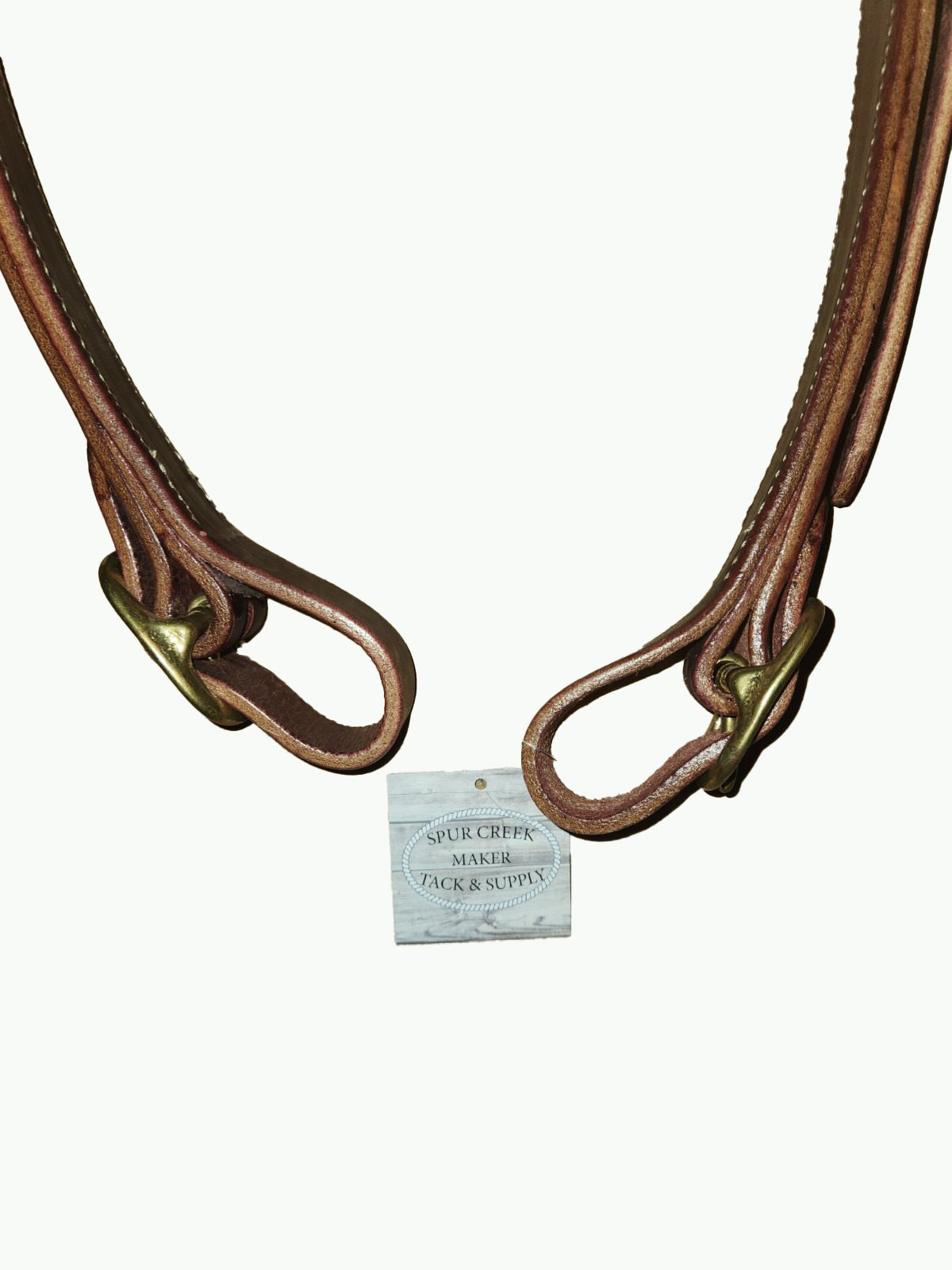 WH204-1_Draft Headstall Draft Size 1 Inch Wide Chestnut Leather With Brass Cart Buckle and Brass Quick Change Buckle