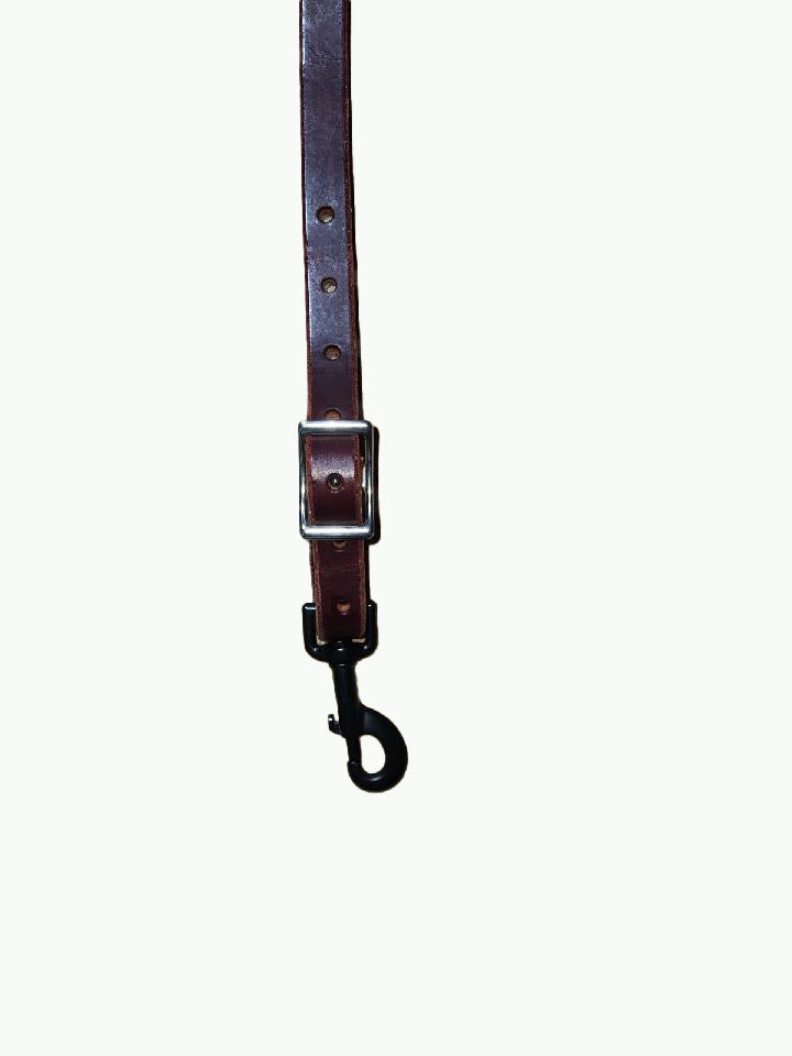 BC233-2_Breast Collar Desert Blossom Buckle Nickle Plated Oval Buckle With Copper and Blue Accents on Basket Stamp Chestnut Leather