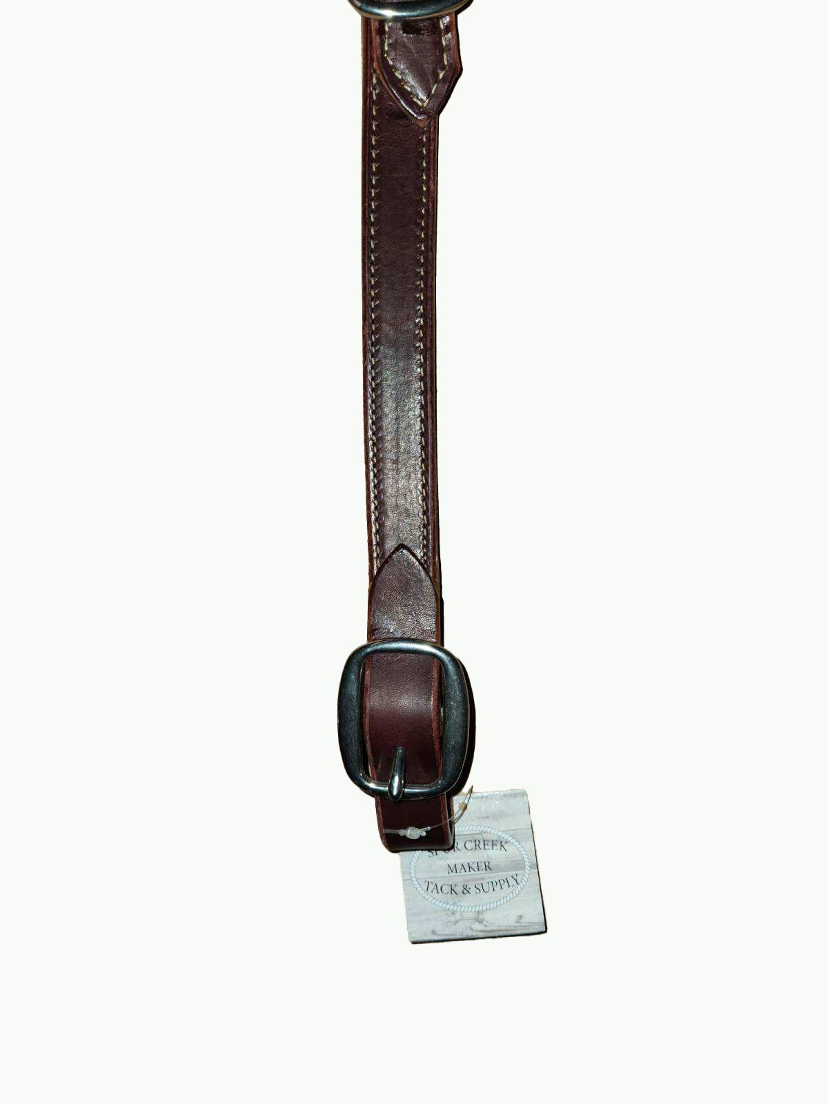 WH203-1_Draft Headstall Draft Size 1 Inch Wide Chestnut Leather With Stainless Steel Cart Buckle and Stainless Steel Quick Change Buckle