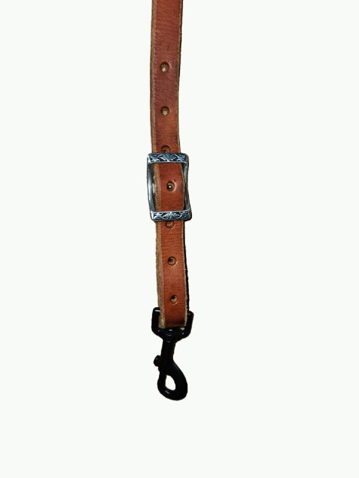 BC237-3_Breast Collar Horse Shoe Brand Buckles on Light Oil Stamp Leather