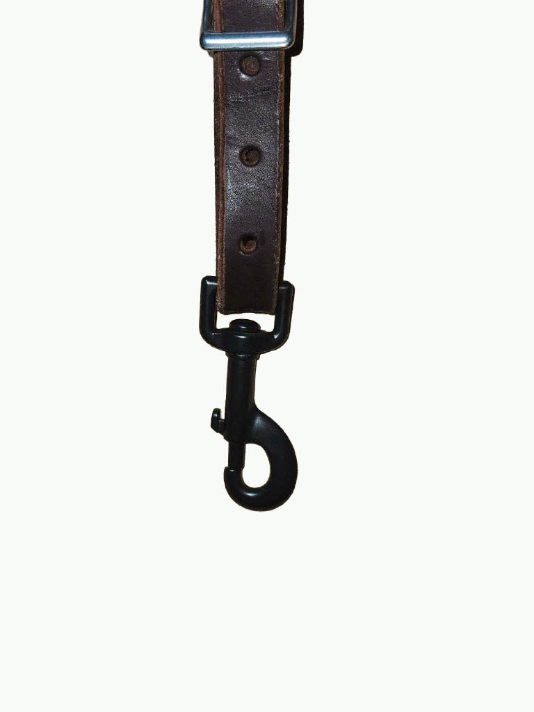 BC222-3_Breast Collar Cheyenne Copper Plated Square Buckle With Keeper on Plain Chocolate Leather